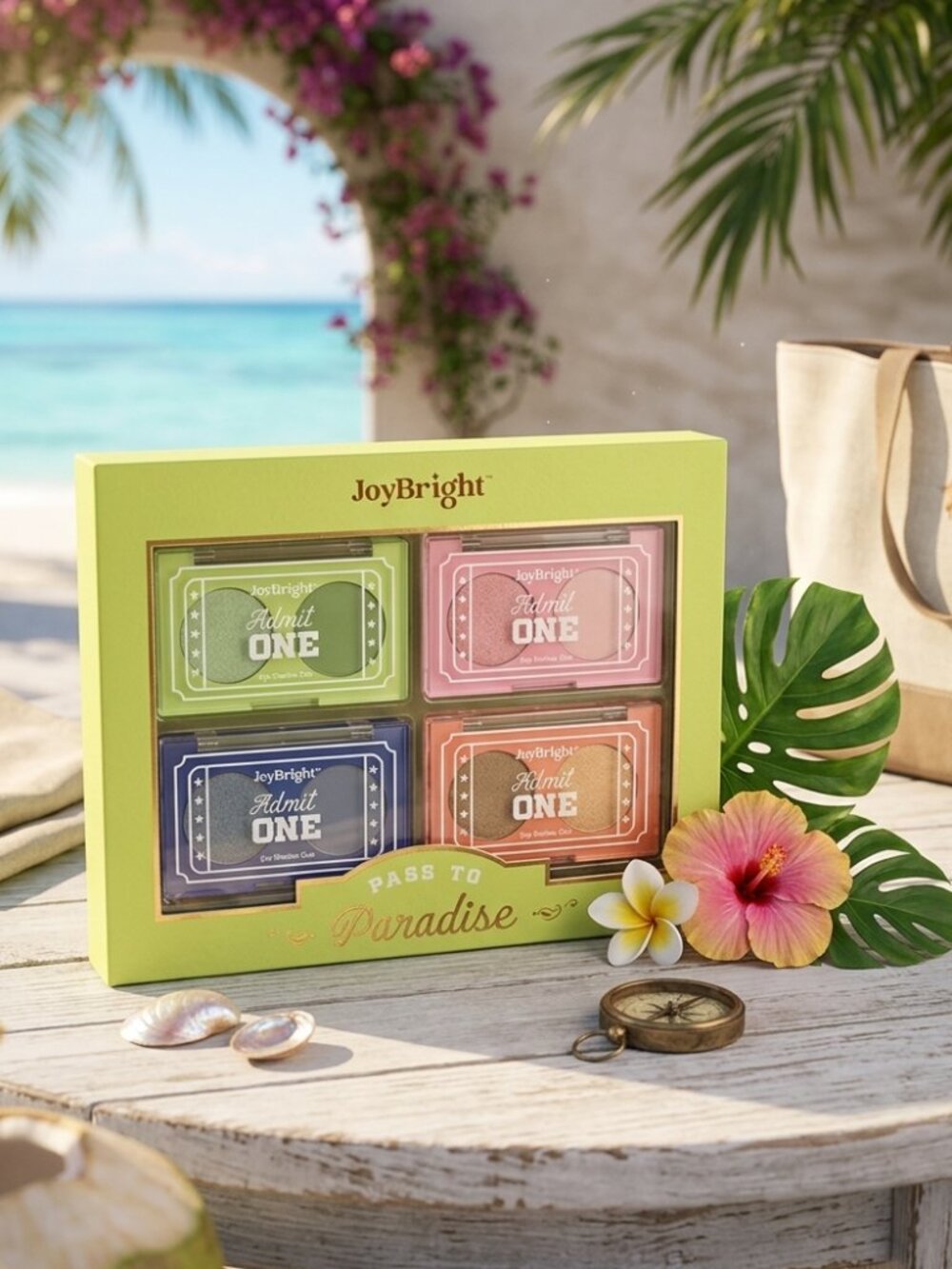 Joybright Eyeshadow Set of 4 - Green Pink Blue Coral